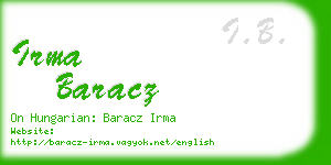 irma baracz business card